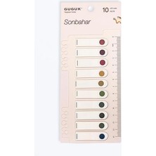 AyrStore Sonbahar Yuvarlak 10 Renkli Cetvelli Şeffaf Pet Index • Index Sticker • Post-It • Sticky Note