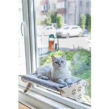 AyrStore Cama Asılan Vantuzlu Kedi Yatağı (Gri, X-Large)