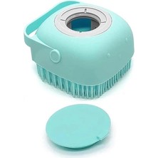 AyrStore Şampuan Hazneli Kedi ve Köpek Evcil Hayvan Yıkama Fırçası Silikon (Mavi)