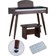 AyrStore CP-370C Ahşap Çocuk Piyanosu Pilli 37 Tuşlu Gerçek Piyano Tuşları