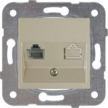 AyrStore Novella/trenda Bronz Data+Nümeris Cat6+Cat3 Mekanizma+Düğme Kapak