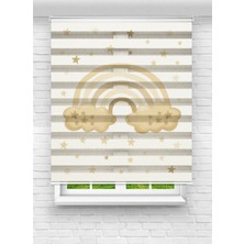 MAS Boho Gökkuşağı Yıldızlı Dijital Baskılı Zebra Stor Perde