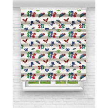 Çocuk Odası Pijamaskeliler Desenli Baskılı Zebra Perde