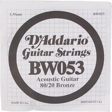 AyrStore D'addario BW053 Akustik Tek Tel, 80/20 Bronze Wound, 053, (Mi) Pak