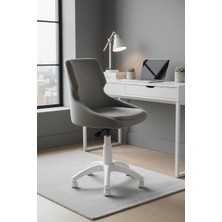 KUZEY SANDALYE Sela Beyaz Ayaklı Çalışma Sandalyesi Yetişkin ve Çocuk Bilgisayar Sandalyesi (Ayarlanabilir)