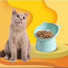 AyrStore Kedi ve Köpek Için Plastik Mama ve Su Kabı, Evcil Hayvan Mama Kabı (Mavi)
