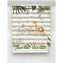 MAS Safari Sevimli Kahramanlar Baskılı Zebra Perde | Çocuk Odası Için