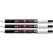 AyrStore Pc-1mr Uni Beyaz Boya Marker Kalemler Ultra Ince 0,7 mm Kalibre Uç Ucu Her Yüzeye Yazılır