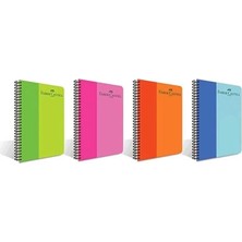 AyrStore Faber-Castell Spiralli Defter, A4, 100 Yaprak, 70G Kağıt, Kareli, 500 Mikron Pp Kapak, Pet Spiralli