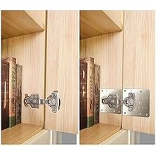 AyrStore Paslanmaz Çelik Menteşe Onarım Plakası, 9x9 cm Paslanmaz Çelik Mobilya Dolap Menteşe Plakası Kare