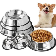 AyrStore Kaymaz Taban Paslanmaz Çelik Mama ve Su Kabı (18 Cm)