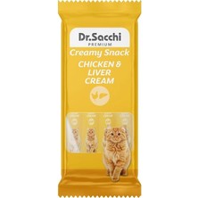 AyrStore Dr.sacchi Kedi Ödül Sıvı Chicken & Liver Kedi Maması, 4'lü