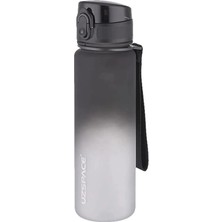AyrStore Uzspace 500ML Soft Touch Çift Renk Motivasyon Tritan Su Matarası (Siyah-Beyaz)