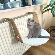 AyrStore Beylini Askılı Kedi Yatağı Petek Radyatör Asılabilir Konforlu Rahat Kedi Köpek Uyku Alanı Beyaz