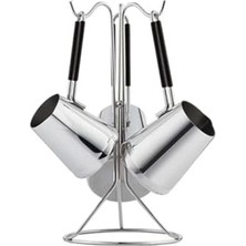 AyrStore Everest 4 Parça Standlı Paslanmaz Çelik Cezve Seti