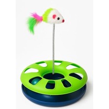 AyrStore Kedi Oyuncak Seti, Yaylı Tüylü Toplu Kedi Eğlence Istasyonu, Dönerek Hareket Eden Toplu