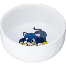 AyrStore Kedi Seramik Mama Su Kabı, 0,3LT/11CM