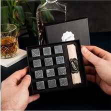 AyrStore Viski Taşı | 12 Parça Viski Soğutucu (Koyu Gri)
