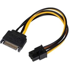AyrStore 4582 15 Pin Sata To 6 Pin Ekran Kartı Power Anakart Güç Kablosu