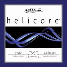AyrStore D'addario H510-1/2M Helicore Cello Tel Seti, Çoklu Bükülmüş Çelik Çekirdek 1/2 Orta