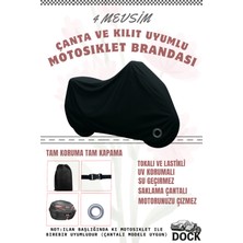 Dock Siyah Motolux E-Vıntage Çanta ve Kilit Uyumlu Motosiklet Brandası(4 Mevsim)