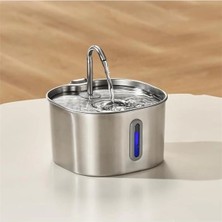 AyrStore 2.2 L Su Seviyesi Göstergeli Paslanmaz Çelik Kedi Köpek Için Su Pınarı Su Çeşmesi Su Sebili Sessiz