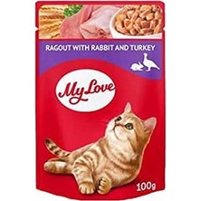 AyrStore Tavşanlı-Hindili Yahni Pouch Kedi Maması, 100GR, 24 Adet