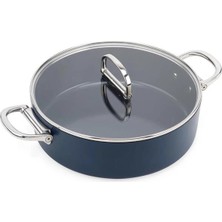 AyrStore Space 28 Santimetre Kapaklı Sığ Tencere