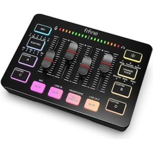 AyrStore Oyun Ses Mikseri, Xlr Mikrofon Arayüzü ile Akış Rgb Pc Mikser, Bireysel Kontrol, Ses Fader