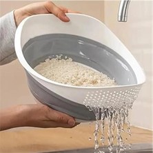 AyrStore Katlanabilir Akordiyonlu Süzgeç, Mutfak Pirinç Meyve Sebze Süzgeci, Bpa Içermez, 30 x 25 x