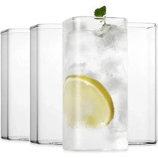 AyrStore 6 Adet Dikdörtgen Isıya Dayanıklı Borosilikat Trend Meşrubat Bardağı 350 ml Kare