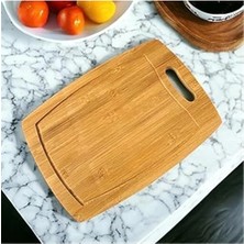 AyrStore Bambu Kesme Tahtası Antibakteriel Yıkanabilir Doğrama Tahtası Dikdörtgen 34X24 cm