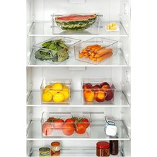 AyrStore Kırılmaz Ultra Dayanıklı Buzdolabı Düzenleyici Organizer Kutu Şeffaf - 28X19X9CM