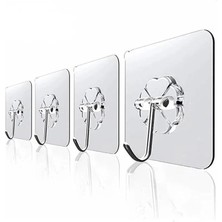 AyrStore Askı Askılık 10 Adet Güçlü Şeffaf Duvar Askısı Askılığı Yapışkan Vantuz Kanca Mutfak Banyo