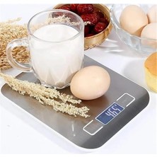 AyrStore Dijital Mutfak Terazisi - Paslanmaz Çelik Yüzeyli Hassas Mutfak Tartısı - Dara Işlevi, LCD Ekran, 5