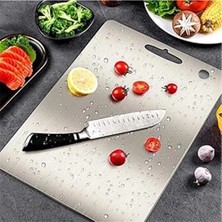 AyrStore Çelik Kesme Tahtası Paslanmaz Çelik 304 Kalite Metal Kesme Tahtası Hijyenik ve Dayanıklı Kolay