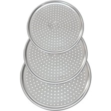 AyrStore Paslanmaz Çelik Pizza Tepsisi,delikli Lahmacun ve Pizza Tavası,fırın Tepisisi (28 Cm)