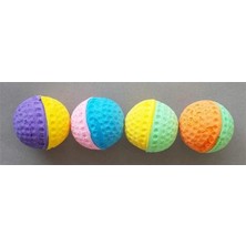 AyrStore Eastland 503744 Evcil Hayvan Kedi Köpek Oyuncağı, Iki Renkli Sünger Top 4 Adet