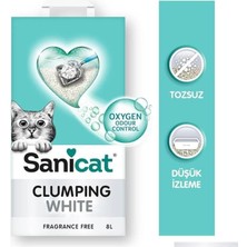 AyrStore Clumping White Topaklanan Kedi Kumu (Kokusuz) 8l