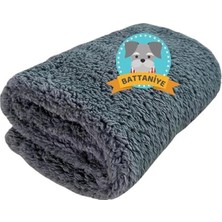 AyrStore Beylini Kedi Köpek Battaniyesi Premium Peluş Evcil Hayvan Uyku Battaniyesi Yıkanabilir Gri (60X80)