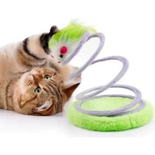 AyrStore Yaylı Peluş Fare Şekilli Kedi Oyuncağı,fare Etkileşimli Oyuncak, Katlanabilir Yüksek