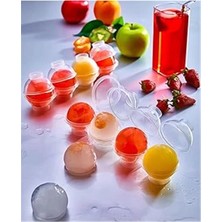 AyrStore Buz Kalıbı Kabı Top Şeklinde Buz Yapma Dondurucu Kalıbı Buzluk Küre 4'lü Şekil Kolay Kullanım