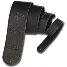 AyrStore Prs Kuş Logolu Deri Gitar Kayışı, Siyah (ACC-3119)