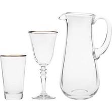 AyrStore Jamie Gold Rim 25 Parça Bardak Seti