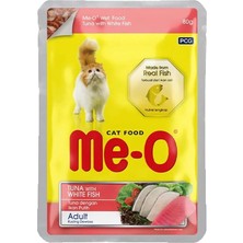 AyrStore Me-O  Adult Jöle Içerisinde Ton Balık ve Beyaz Balıklı Yetişkin Kedi Konservesi 80 gr