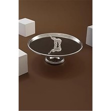 AyrStore Ganesha Pasta Kek Gümüş Servis Tabağı