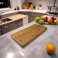 AyrStore Kalın Bambu Kesme Tahtası Antibakteriel, Kalın Yıkanabilir Doğrama Tahtası Dikdörtgen (40 *