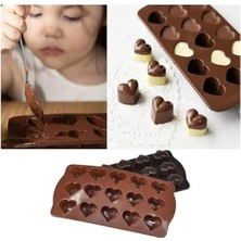 AyrStore Kalp Şekilli Silikon Çikolata Kalıbı,şeker ve Buz Kalıbı,pasta ve Sofra Süslemesi Için