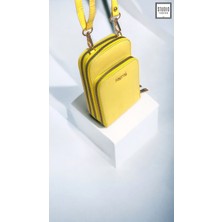 Kadın Beyaz Premium Askılı Ince 3 Gözlü Bölmeli Fermuarlı Tasarım Şık Telefon Mini Çapraz Çanta