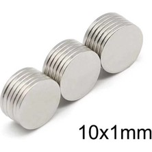 50 Adet 10X1MM Yuvarlak Neodyum Mıknatıs Güçlü Dayanıklı Magnet Nikel Kaplama